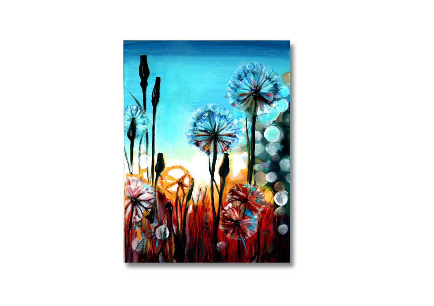 Mural - Atelier Culari Art: Unique nature picture, flower paintings, modern dandelion artworks