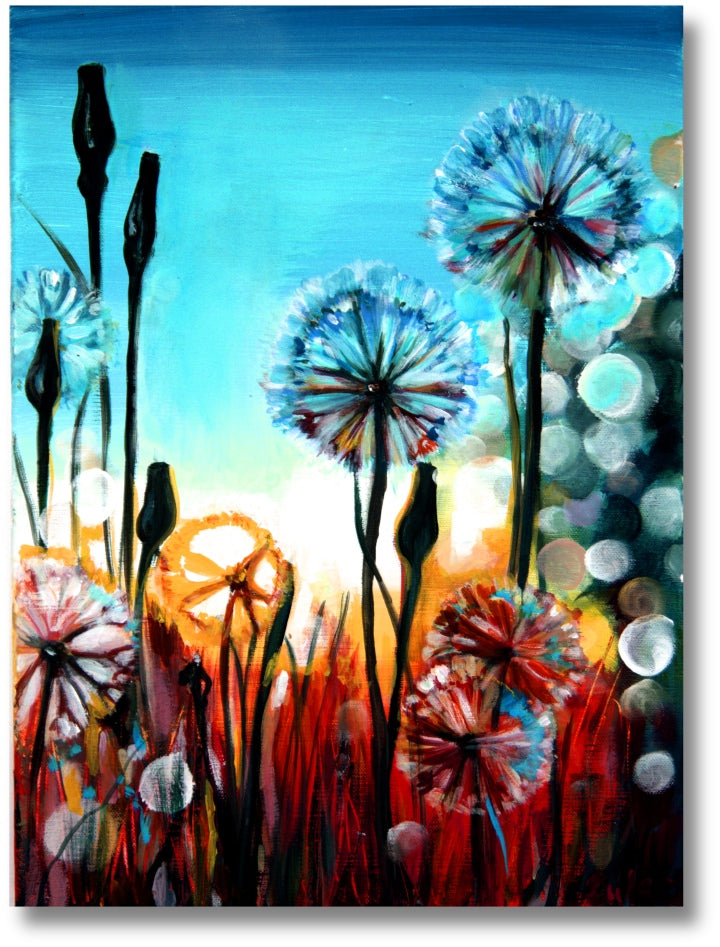 Mural - Atelier Culari Art: Unique nature picture, flower paintings, modern dandelion artworks