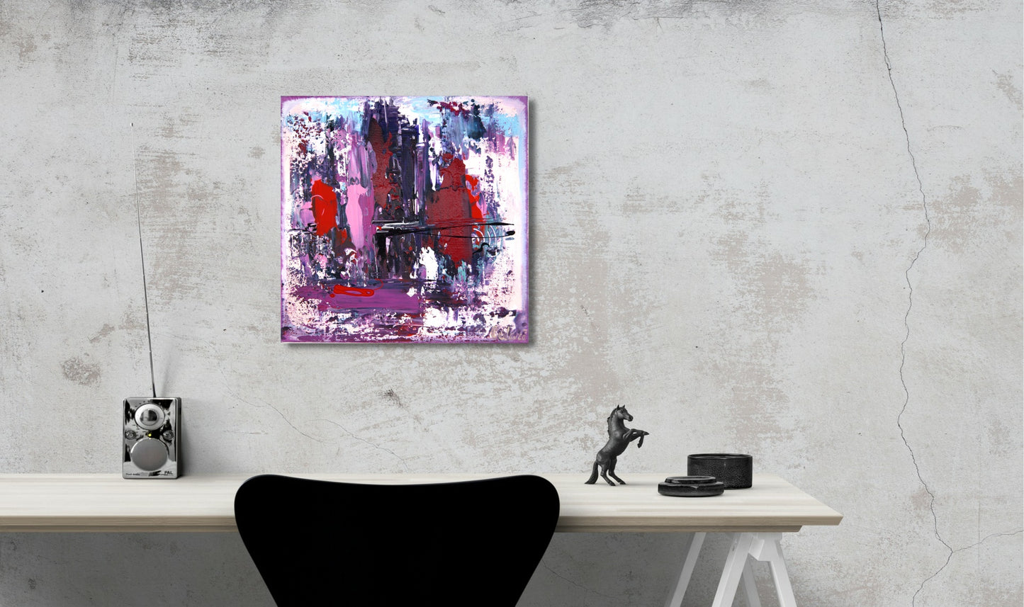 Modern mural: Abstract acrylic painting "Abstract" - A unique piece for your home