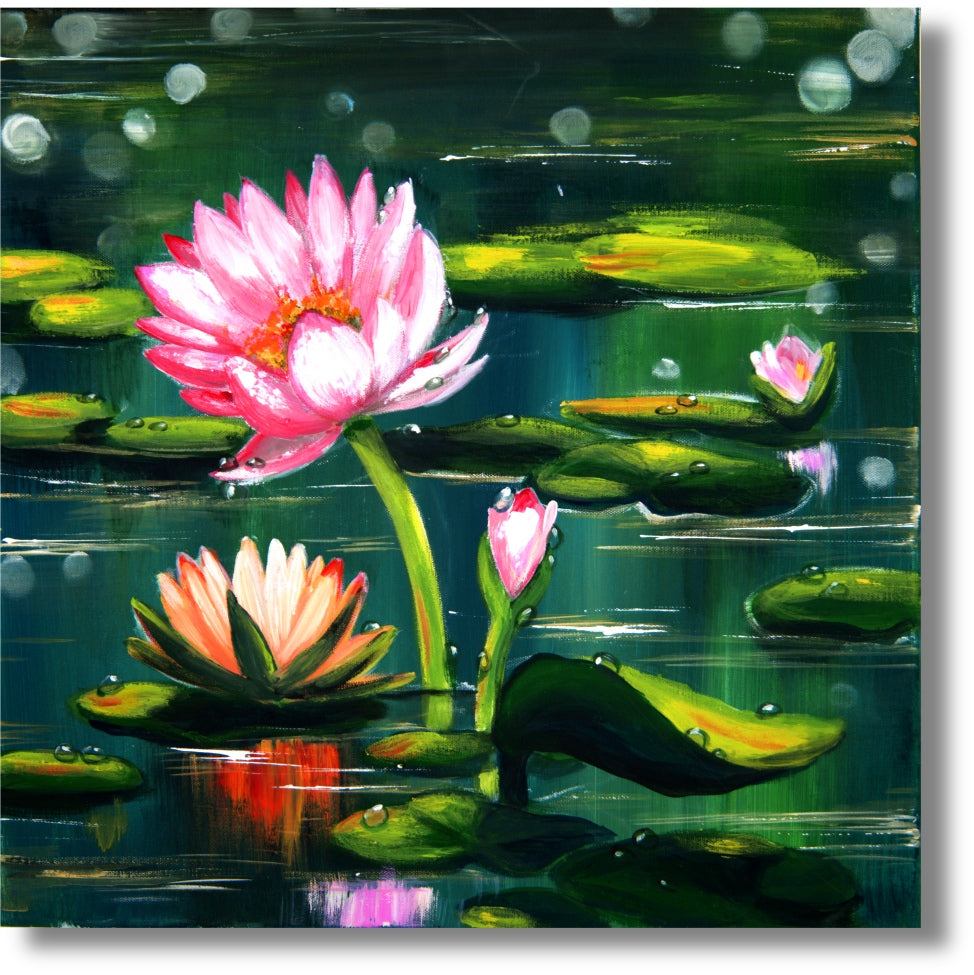 Mural - Atelier Culari Art: Unique nature picture, water lily paintings, modern flower artworks