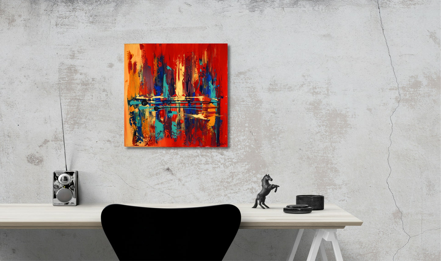 Modern acrylic painting mural "Abstract": A unique one-of-a-kind