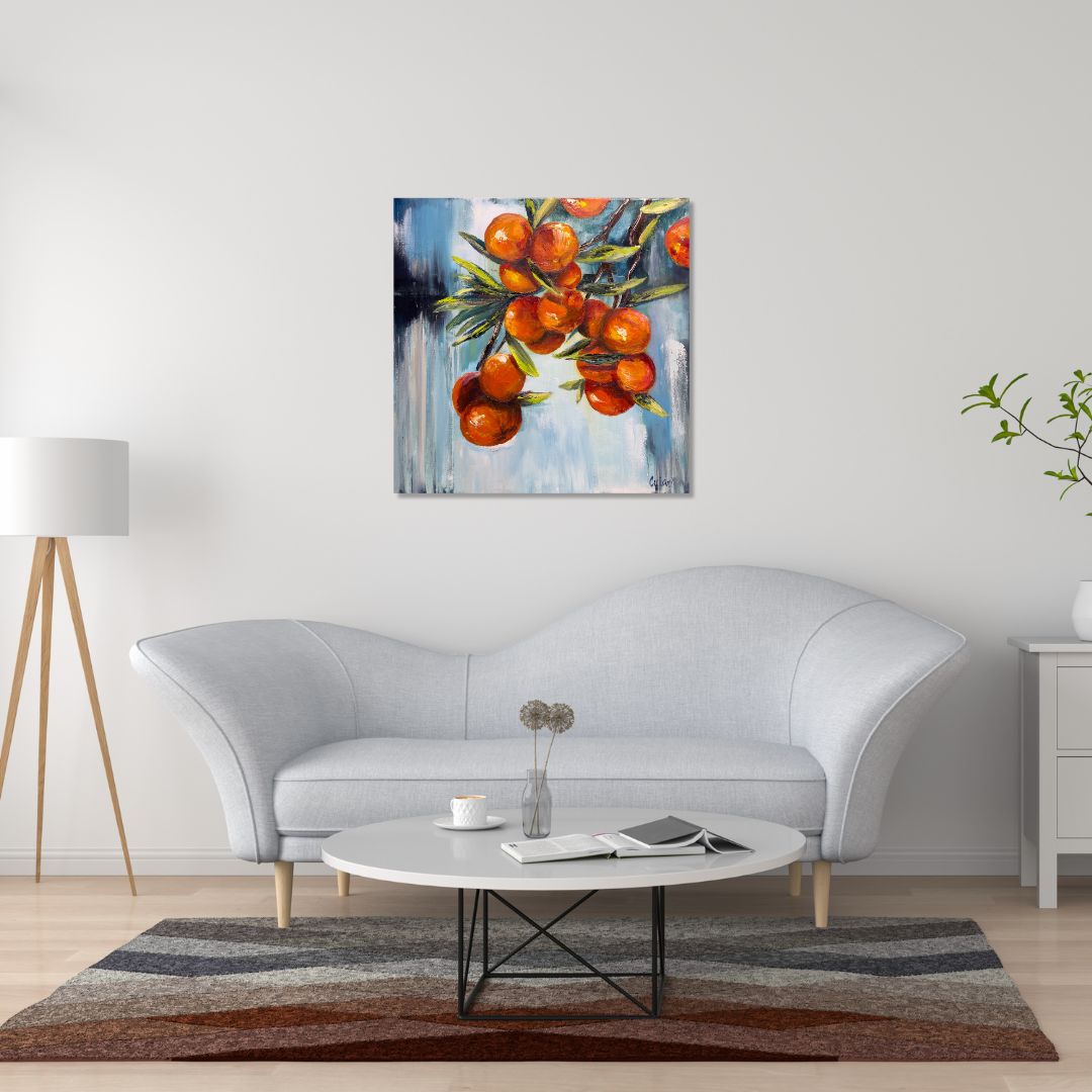 Hand painted mural oil painting - Orange tree