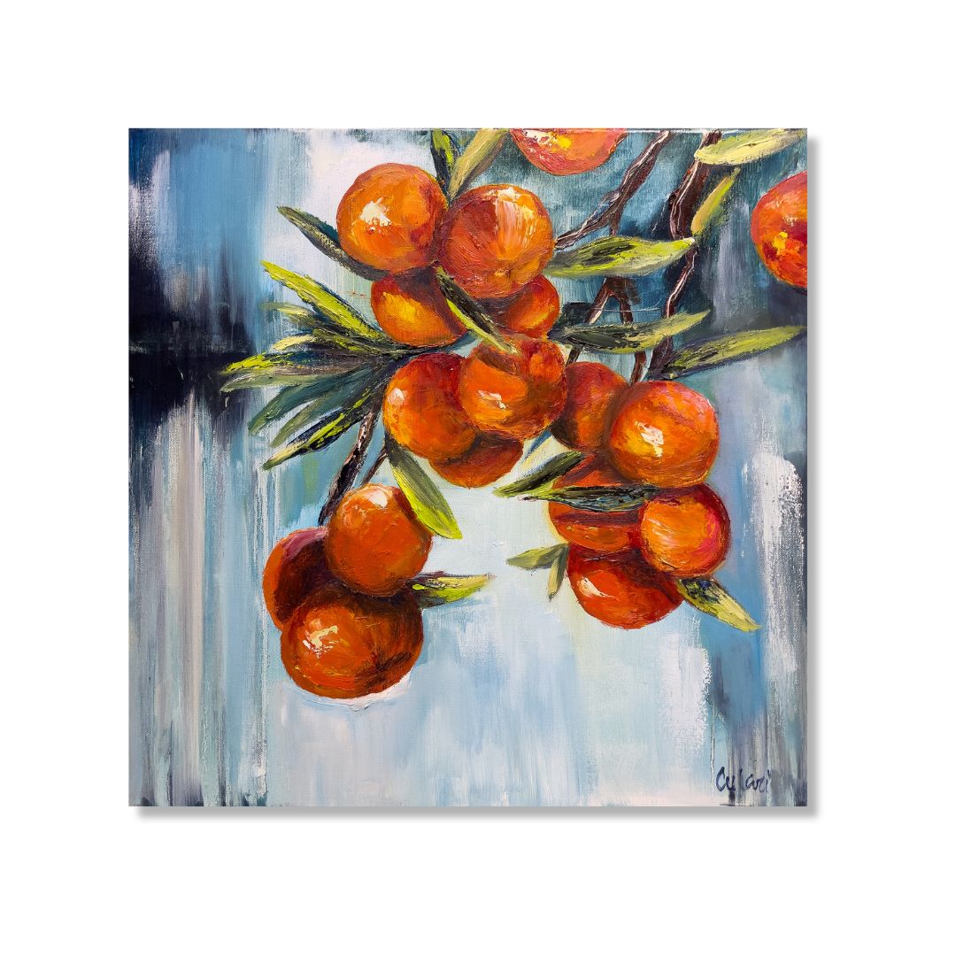 Hand painted mural oil painting - Orange tree