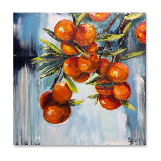 Hand painted mural oil painting - Orange tree