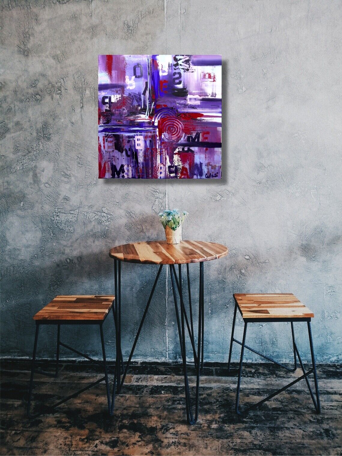 a chair and a table in a room 