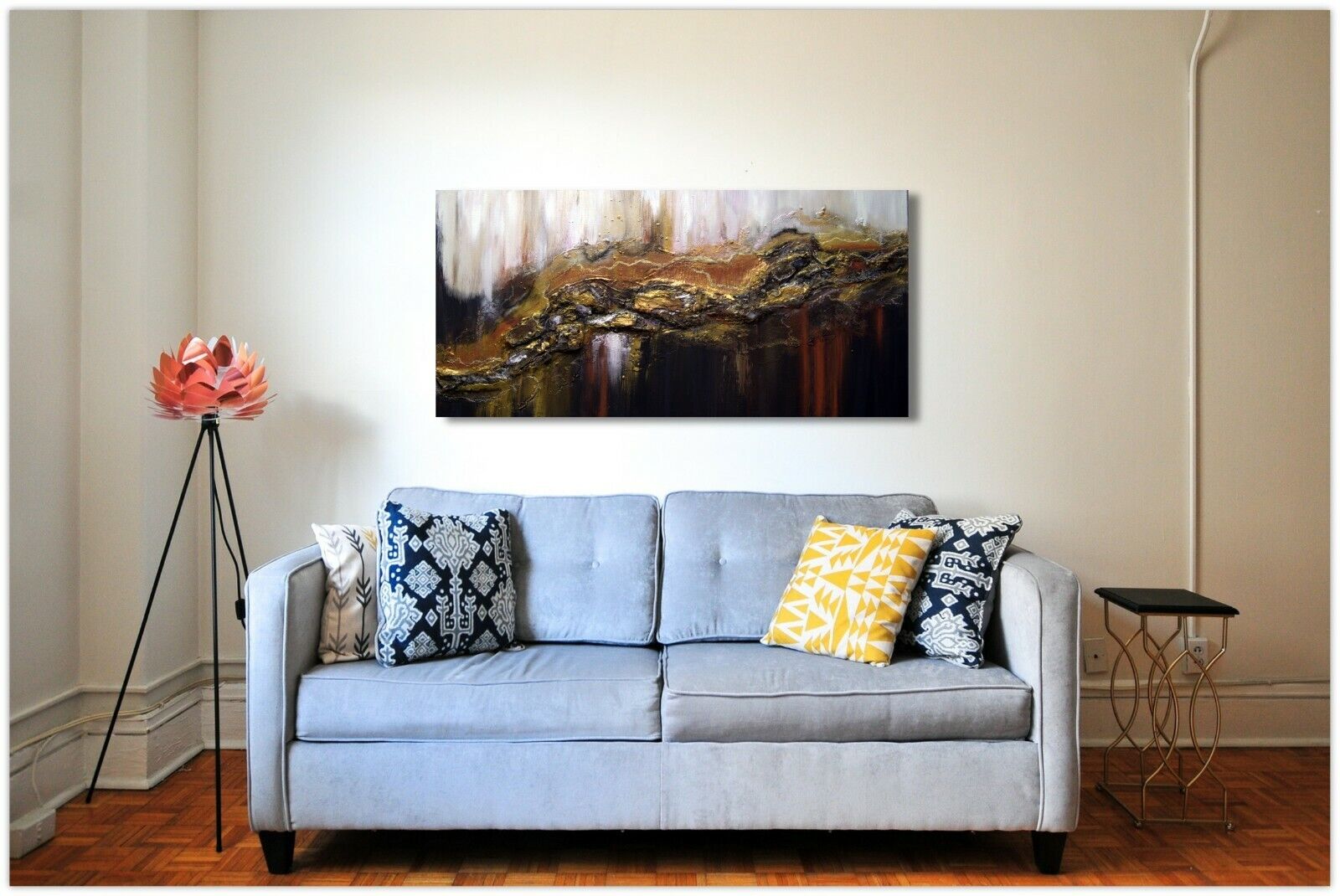 a living room filled with furniture and a window 